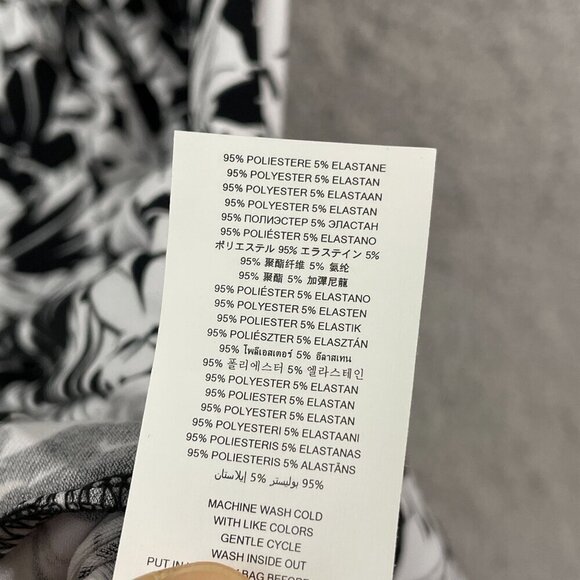 NEW Michael Kors Halter Top Womens L Keyhole-Neck Tropical Black White - Picture 5 of 9